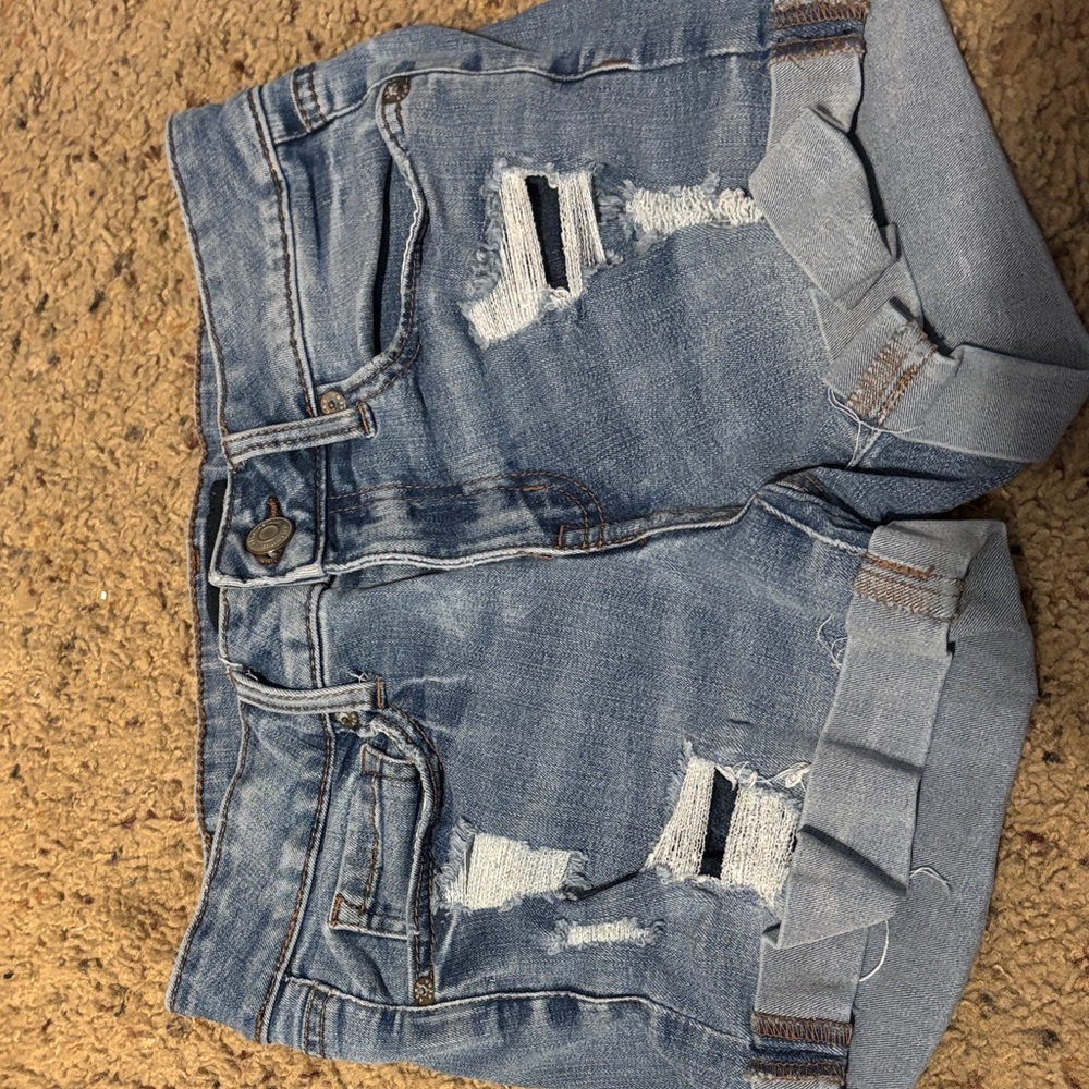 Distressed Denim Shorts